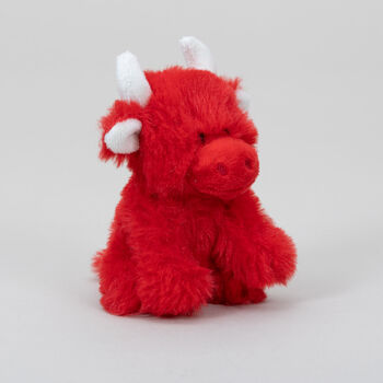 Personalised Mini Red Collectible Highland Soft Toy Cow, Gift Box, 8 of 12