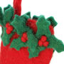 Mini Christmas Stocking Fair Trade Handmade Holly, thumbnail 2 of 2