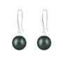 Sterling Silver Black Freshwater Pearl Drop Earrings – 8mm, thumbnail 8 of 9