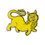 Dumb Medieval Lion Enamel Pin Badge, thumbnail 1 of 6