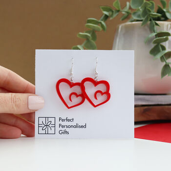 Love Heart Swirl Acrylic Earrings, 3 of 8