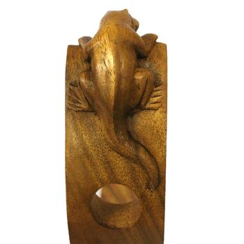 Carved Wooden Wine Holder Gecko, 2 of 5