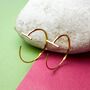 Gold Plated Minimalist Bar Hoop Earrings, thumbnail 2 of 8