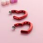 Fun Statement Valentine Heart Hoop Earrings, thumbnail 8 of 10