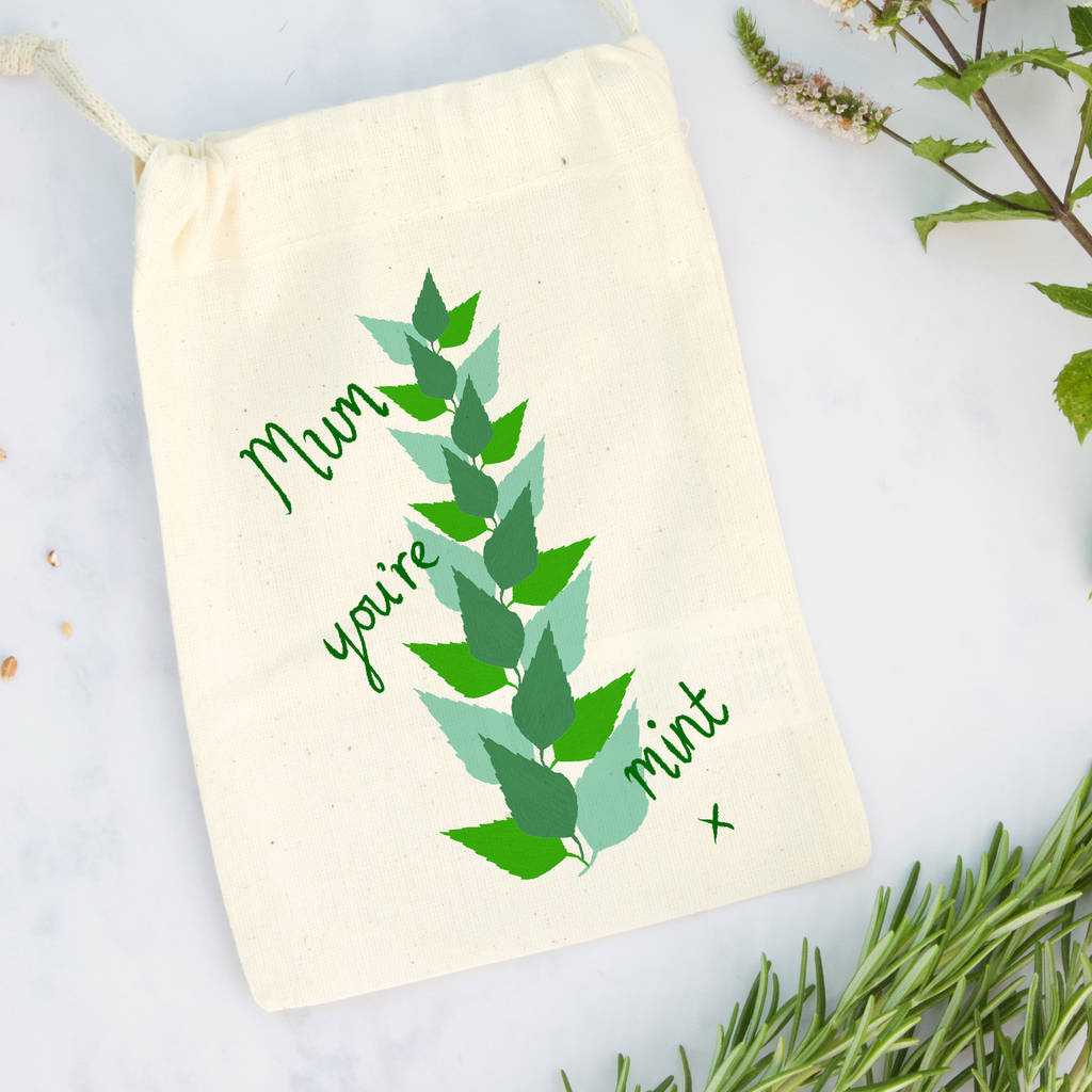 Mum You're Mint Gift Bag With Mint Seeds By So Close