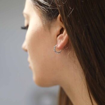 Sterling Silver Satellite Mini Hoops, 5 of 6