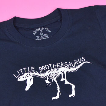 'Little Brothersarus' New Baby Announcement T Shirt, 3 of 3