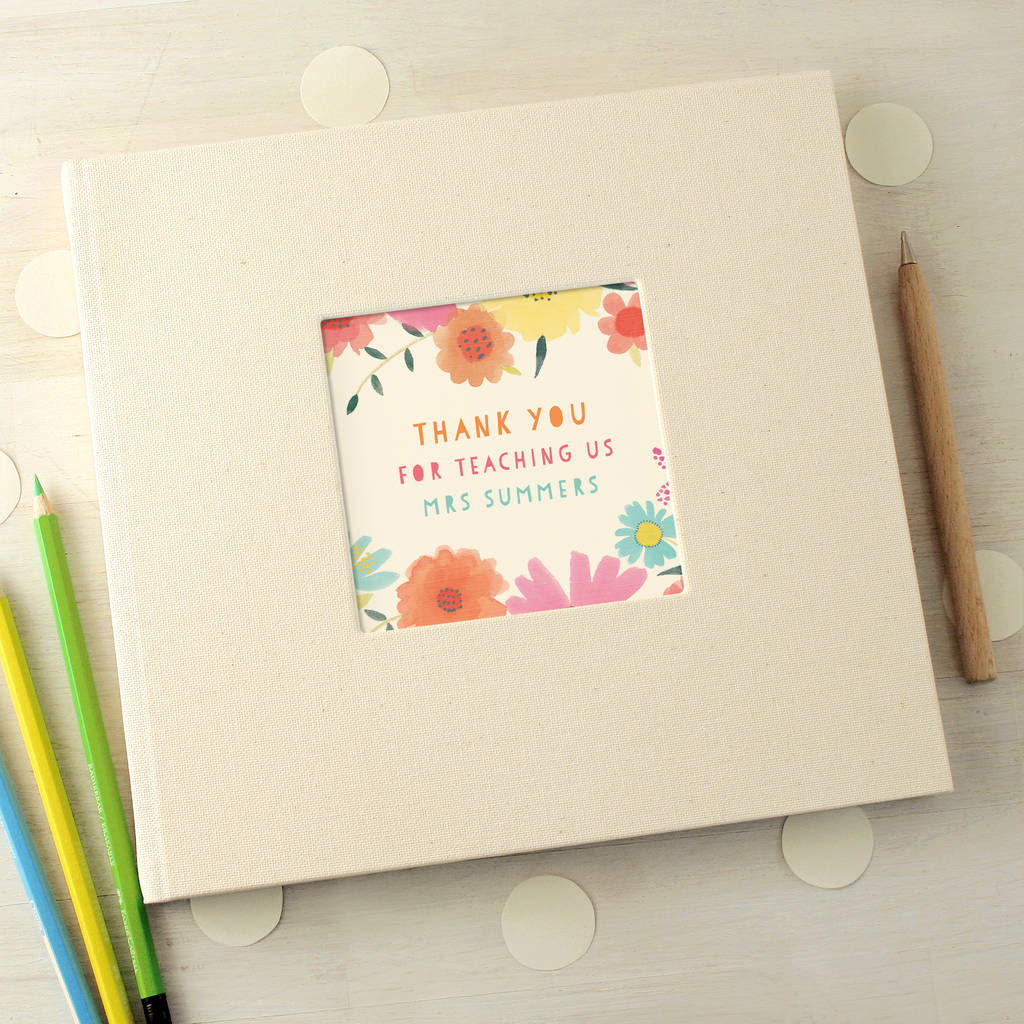 personalised floral thank you teacher message book by made by ellis | notonthehighstreet.com