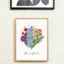 Hand Illustrated Family Birth Flower Bouquet Art Print, thumbnail 3 of 11