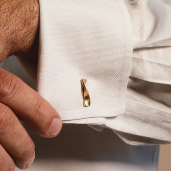 Handmade Solid 18ct Gold Twist Cufflinks, 2 of 2