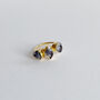 Iolite Trio 18k Gold Vermeil Plated Ring, thumbnail 5 of 6