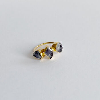 Iolite Trio 18k Gold Vermeil Plated Ring, 5 of 6