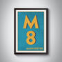 M8 Manchester Typography Postcode Print, thumbnail 3 of 8