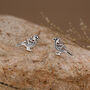 Sterling Silver Enamel Sparrow Stud Earrings, thumbnail 3 of 12