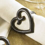 Set Of Four Iron Heart Napkin Rings, thumbnail 1 of 2