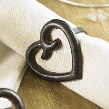 Set Of Four Iron Heart Napkin Rings, 2 of 2