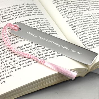 Personalised Silver Bookmark With Tassel, 6 of 6
