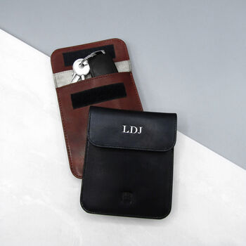 Personalised Leather Rfid Safe Car Key Fob Pouch, 5 of 5
