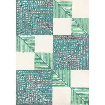Blue And Green Abstract Japanese Print, 2 of 2