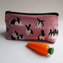 Hand Printed Soft Leather Rabbits Make Up Bag, thumbnail 1 of 3