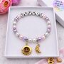 Personalised Coffee And Croissant Charm Bracelet, Carers Thank You Gift Sure To Bring A Smile, thumbnail 1 of 10