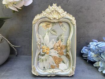 Grey Ornate 6x4 Inch Portrait Photo Frame For Home Decor, 6 of 8