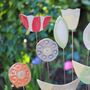 Ceramic Pot Stakes Set Of Personalised Flowers On Stems, thumbnail 5 of 11