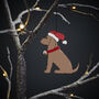 Chocolate Cocker Spaniel Dog Christmas Decoration Personalisation Available, thumbnail 3 of 4