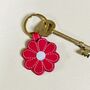 Leather Flower Keyring, thumbnail 3 of 6