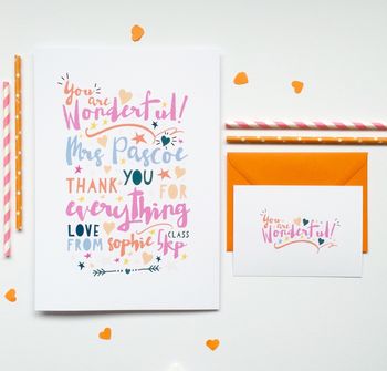 You Are Wonderful Thank You Teacher Print, 4 of 6
