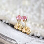 Pink Sapphire Earrings In Silver Or Gold, thumbnail 3 of 12