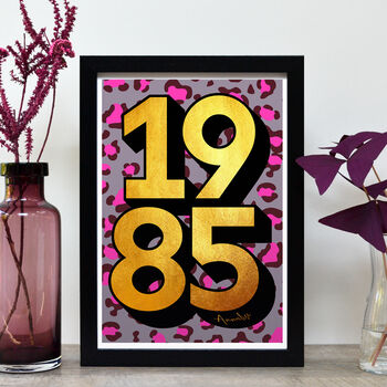 Personalised 40th Birthday 1985 Golden Year Print, 2 of 5