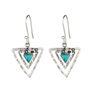 Infinity Trikona Turquoise Silver Earrings, thumbnail 6 of 10