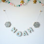 Personalised Blue Floral Clay Custom Name Garland, thumbnail 4 of 4