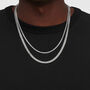 Mens Sterling Silver Flat Curb Chain Necklace, thumbnail 2 of 10