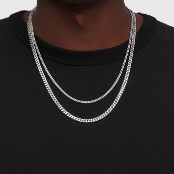 Mens Sterling Silver Flat Curb Chain Necklace, 2 of 10