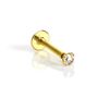 9ct Gold And 2mm Square Cz Crystal Labret Nose Piercing, thumbnail 2 of 3