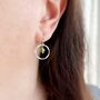 Peridot Circle Earrings, thumbnail 2 of 4