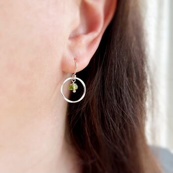 Peridot Circle Earrings, 2 of 4