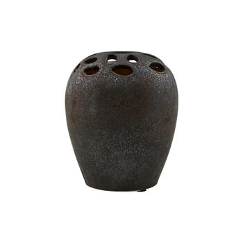 Varios Cosmic Black Earthenware Vase, 4 of 5