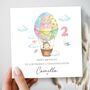 Bunny Balloon 2nd Birthday Card For Girl, Any Age, Cute Rabbit Card, thumbnail 1 of 2