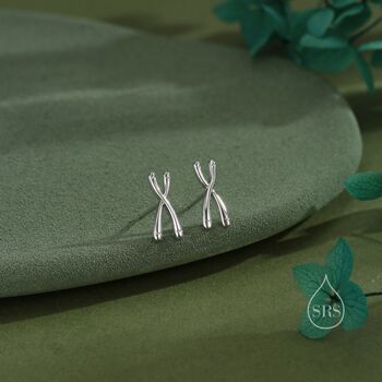 Chromosome Stud Earrings In Sterling Silver, 7 of 12