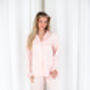 Embroidered 'Team Bride' Satin Button Through Pyjamas, thumbnail 3 of 12