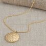 Hand Beaten Gold Pendant Disc Necklace, thumbnail 3 of 3