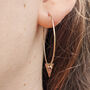 Eco Gold And Pink Tourmaline Hoops, thumbnail 5 of 6