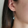 Sterling Silver Aquamarine Hoop Earrings, thumbnail 2 of 4