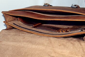Personalised Handmade Leather Briefcase / Gift For Him, 7 of 11