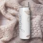 Custom Elegant Blue And Gold Floral Insulated Bottle Tumbler, thumbnail 4 of 7