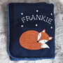 Fox Personalised Baby Blanket New Baby Gift, thumbnail 4 of 4
