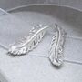 Sterling Silver Feather Ear Climbers, thumbnail 3 of 9